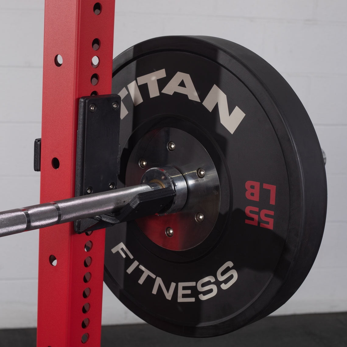 Titan Fitness X-3 Series 90" Red Bolt-Down Power Rack, 36" Depth, Rackable 1650 LB Cage, 1.25" and 2" Pull Up bars, Standard J-Hooks, Weight Plate Holders, Weightlifting and Strength Training