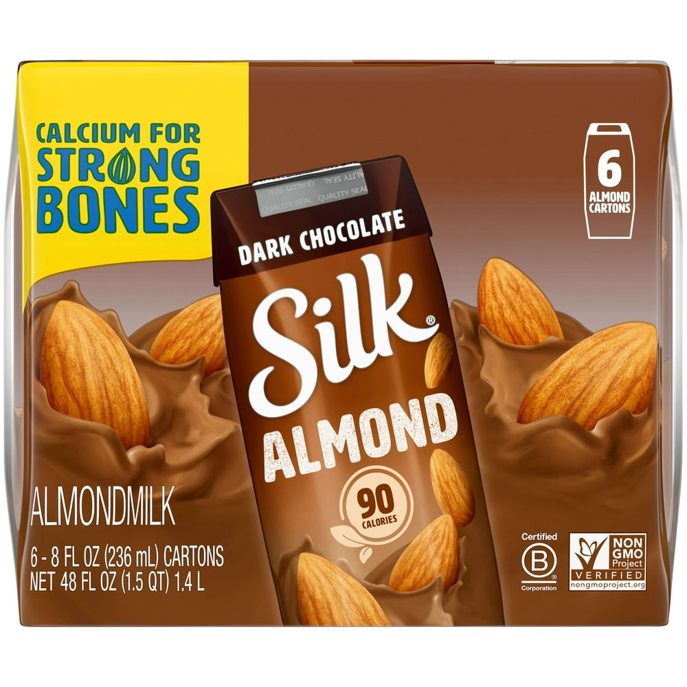 Silk ShelfStable Dark Chocolate Almond Milk Singles, 8 Oz., 6 Count