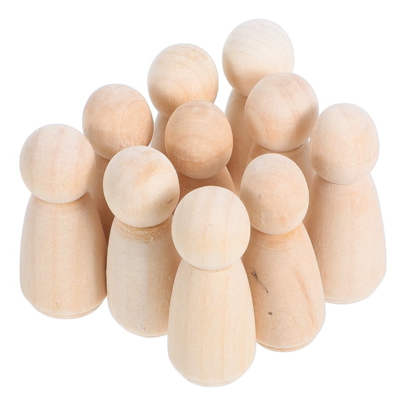 FESTFENDS 10Pcs Unfinished Wood Miniature People Khaki For Home Decor Accessories And Wedding Day Decoration