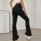 thumbnail image 4 of Pantalones Casuales De Punto, Pantalones Casuales Suaves Y Cómodos Sin Cinturón De Cintura Alta Para Vacaciones Para El Trabajo ANGGREK Negro S, 4 of 7