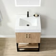thumbnail image 6 of Vinnova Alistair 24" White Stone Top Oak Single Vanity Black Frame w/o Mirror, 6 of 15