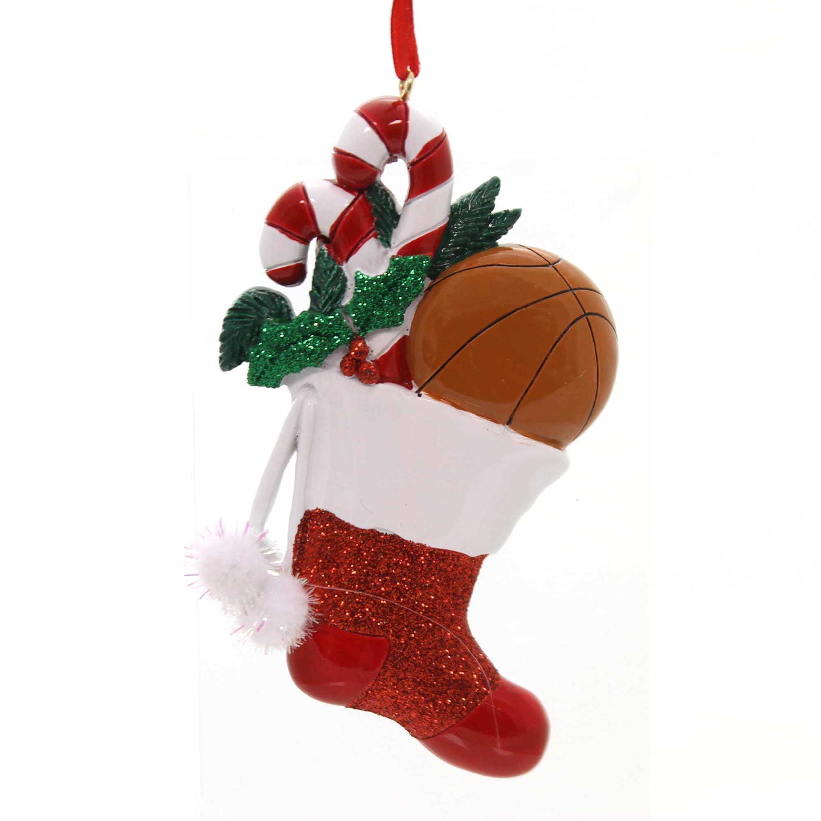 Holiday Ornaments SPORTS SOCK ORNAMENT Candy Cane Holly W8297