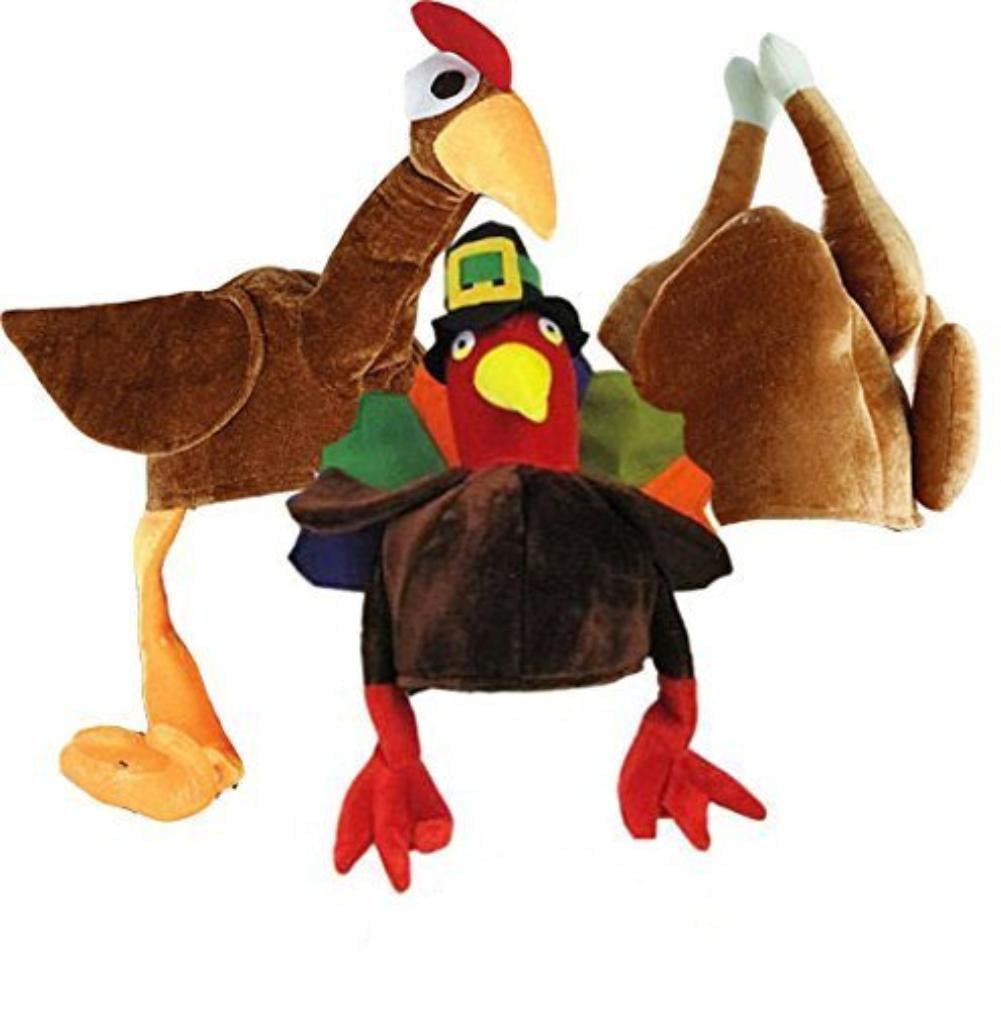 New Turkey Hat Lights Up Has Gobble Gobble with picture of Turkey on it.