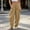 Beige, variant on Women’s Pre-Shrunk Linen-Look Loose Fit Harem Pants Elastic Waist Casual Ankle Trousers with Side Pockets