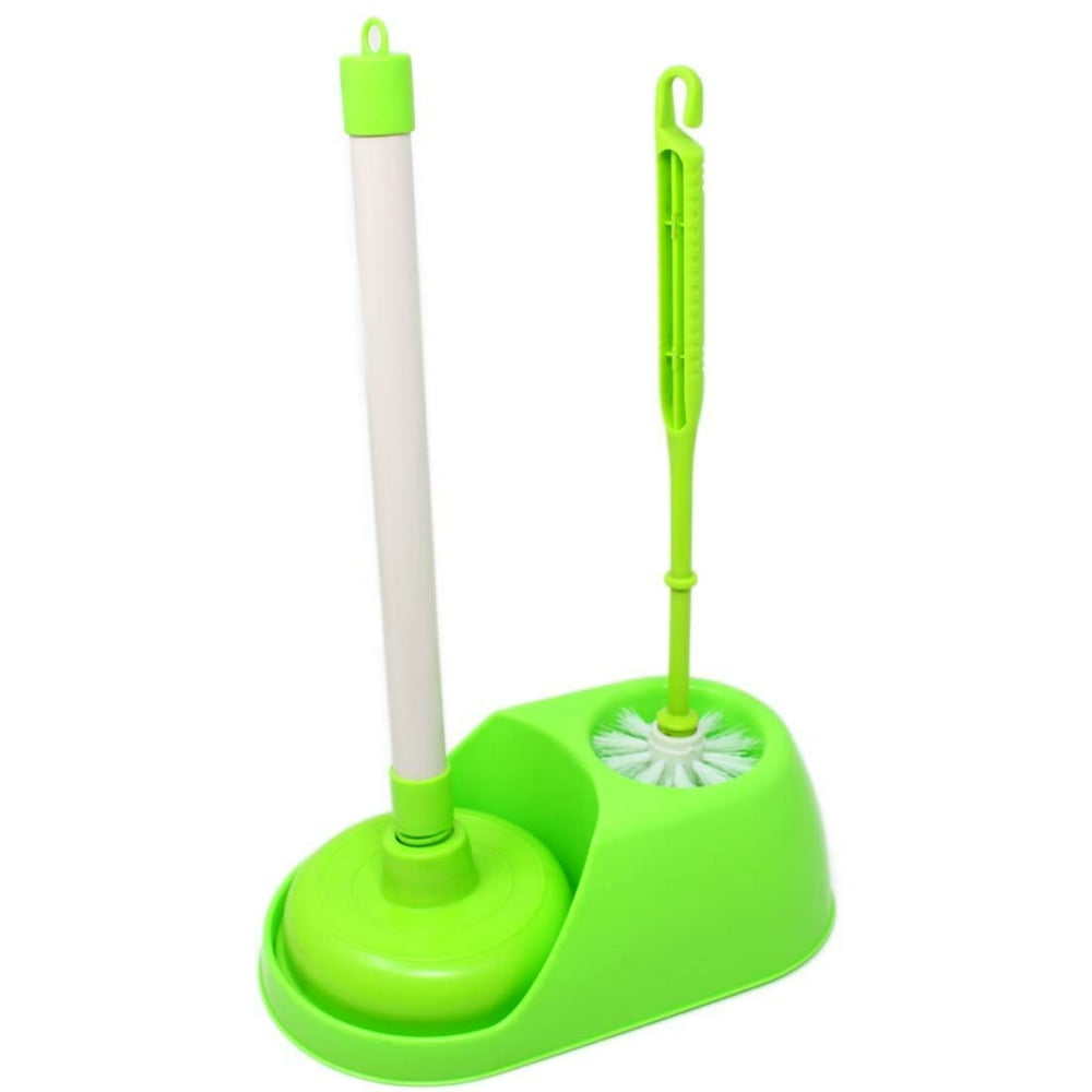 3 in 1 Anti Bacterial Toilet Plunger Brush Holder Caddy Combo Set