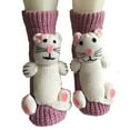 thumbnail image 2 of WRKEKC Women's Winter Warm Crew Socks Cartoon Design Thick Knitted Non Slip Home Floor Socks for Cozy Cold Weather Leisure Wear, 2 of 3