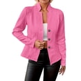 thumbnail image 2 of Casual Blazers for Women 2025 Long Sleeve Textured Open Front Notch Collar Business Casual Work Office Jacket, 2 of 5
