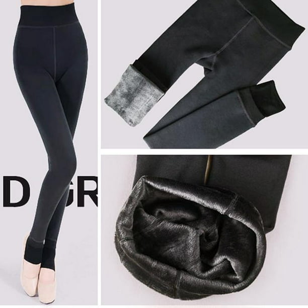 Womens Fleece Lined Leggings High Waist Buttery Soft Stretchy Warm Best  Leggings,Black,Thick Footless Tights