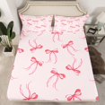 thumbnail image 2 of Feelyou Princess Pink Bow Full Size Sheets for Kid, Cartoon Bowknot Bed Sheets, Fairy Tale Style Sheet Sets, Super Cozy Room Decor, 4-Piece, 2 of 7