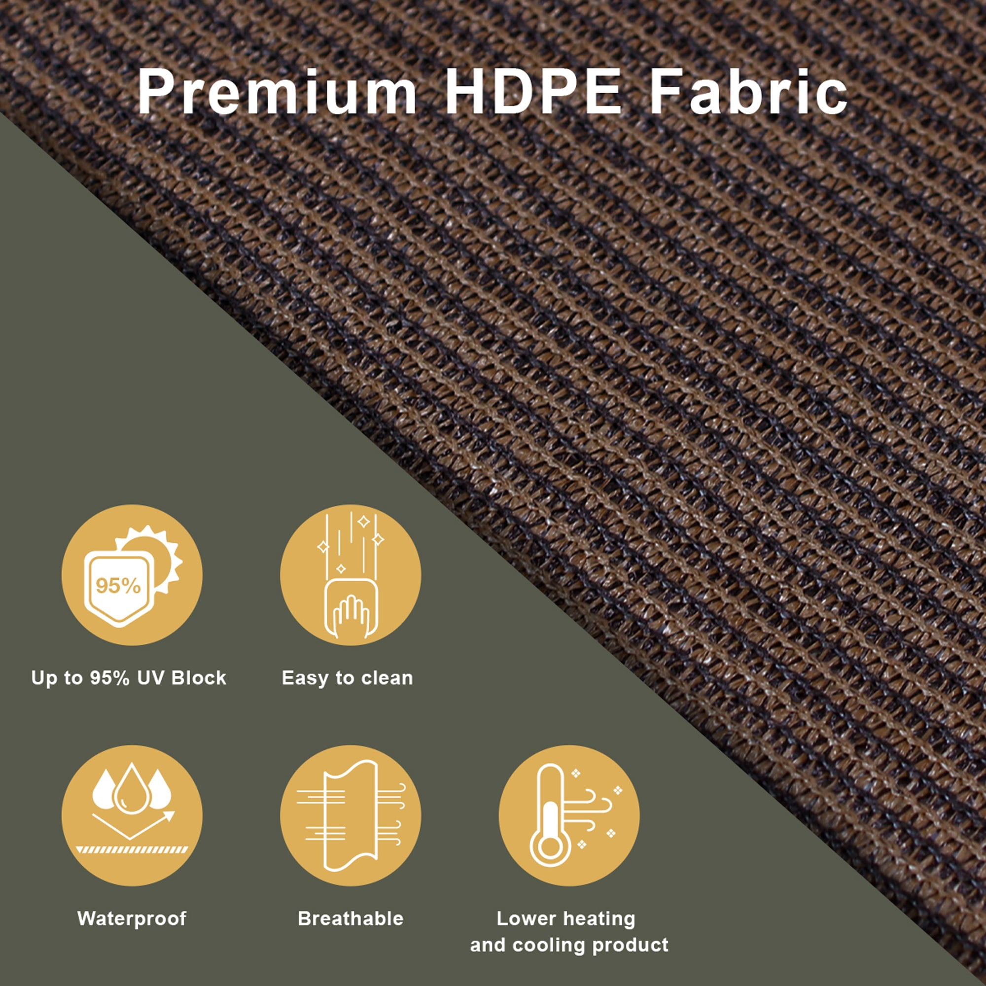 Lumi Home Furnishings 72-inch x 96-inch UV Blocking Fade Resistant Fabric Exterior Roller Shade_Chocolate