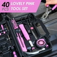 thumbnail image 3 of DOWELL Women's 40-Piece Pink Home Tool Set with Plastic Toolbox Storage Case, 3 of 7