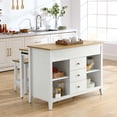thumbnail image 4 of Farmstead3-Piece Kitchen Island and Stool Set in Oak White, 4 of 11