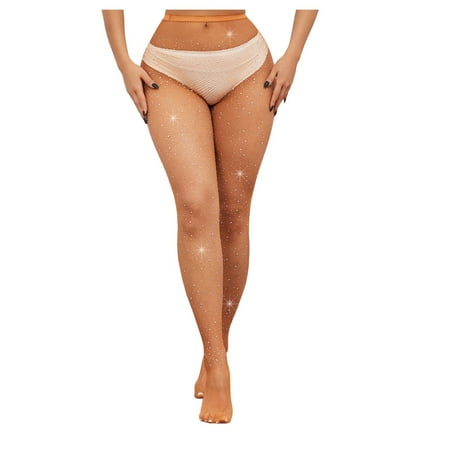 Bjutir Sexy Lingerie For Women Rhinestone Fishnets Sparkly Glitter Party Concert Outfit Fishnet Stockings