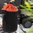 thumbnail image 4 of Miangastore Orange Drawstring Camera Lens Case with Velvet Interior for Storage Use Various Sizes Available, 4 of 9