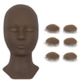 thumbnail image 2 of Joernso 1 Set Mannequin Head with Eyelids Eyelash Practice Silicone Makeup Training Mannequin Head for Beginner, 2 of 8