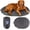 Midnight Forest, variant on Dog Travel Bed (42" x 30"), Packable Bed for Travel and Road Trips for Medium & Large Breeds, Machine Washable, Pink