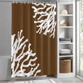 thumbnail image 6 of Shower Curtains for Bathroom-36"x72",Modern Abstract White Ocean Coral Waterproof Bath Curtain Grommet Shower Curtain Set with Hooks, 6 of 9