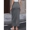 thumbnail image 3 of DARING DIVA Women's Solid Color Back Slit Business Long Pencil Skirt X-Small Grey, 3 of 6