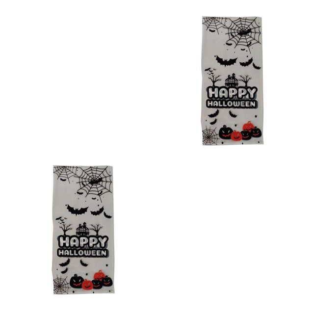 Advancent 50 Uds bolsas de dulces de Halloween bolsas transparentes para galletas bolsa de embalaje de regalo de Chocolate suministros de Halloween FELIZ 2piezas