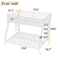 thumbnail image 3 of Tcbosik Twin over Full Size Metal Bunk Bed with Ladder and Guardrail, Heavy Duty Bed Frame for Bedroom, Space Saving, Easy Assembly, White, 3 of 9