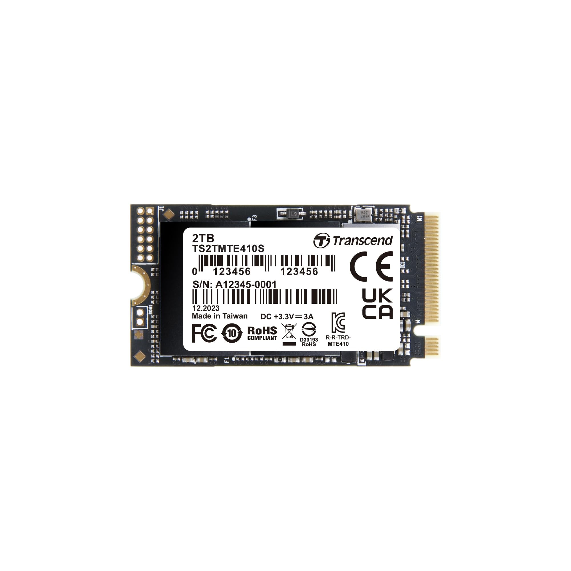 内蔵型SSD Transcend M.2 2242 SSD 2TB TS2TMTE410S Transcend 2TB M.2 2242 PCIe Gen4x4 SSD, Compatible with