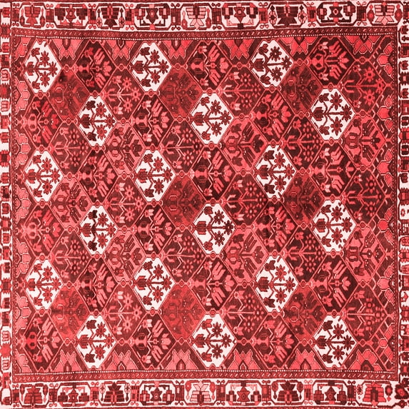 Ahgly Company Indoor Square Persian Red Traditional Area Rugs, 5' Square