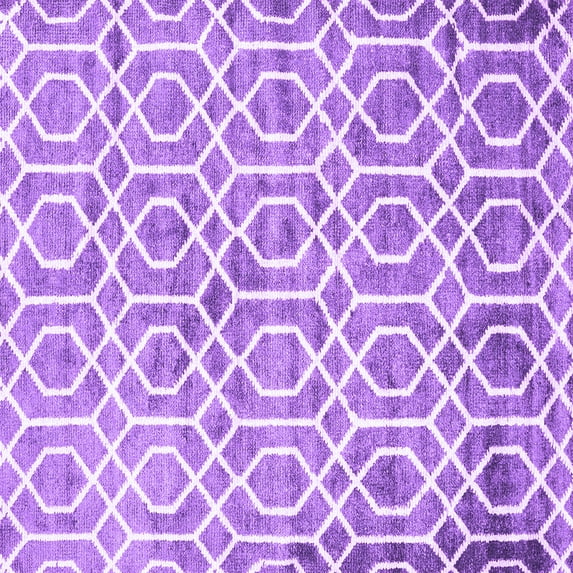 Ahgly Company Indoor Square Trellis Purple Modern Area Rugs, 8' Square