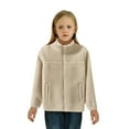 thumbnail image 3 of adviicd Jacket Boys Toddler Fleece Jacket Kids Lightweight Outerwear Boys Girls Long Sleeve Fall Spring Coat (Khaki,3-4 Years), 3 of 5
