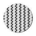 thumbnail image 1 of Geometric Mouse Pad for Computers, Abstract Continuous Little Square Dots and Zigzags Contemporary Art, Round Non-Slip Thick Rubber Modern Mousepad, 8" Round, Charcoal Grey and White, by Ambesonne, 1 of 2