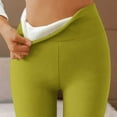 thumbnail image 4 of Black&Friday Deals 2024 VEKDONE Thickened Plush Leggings for Women Solid Color High Waisted Stretchy Pant Slim Warm Long Pants Trendy Tummy Control Yoga Tights Green XXL, 4 of 7