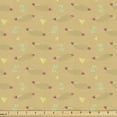 thumbnail image 1 of Hot Dog Fabric by the Yard Upholstery, Sandwich with Sausage Green Leaves and Triangles Geometric Design, Decorative Fabric for DIY and Home Accents, 3 Yards, Pale Camel Multicolor by Ambesonne, 1 of 4