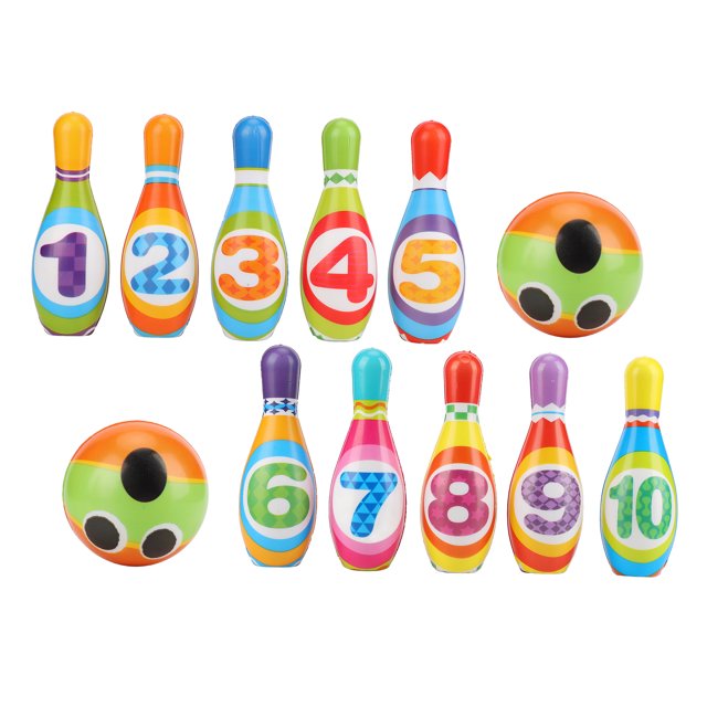 Juego de juguetes de bolos para niños Jadeshay educativo interior 10 bolos 2 bolas de bolos
