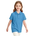 thumbnail image 4 of Girls School Uniform Polo Shirt Casual Summer Comfy Soft Short Sleeve Knit Top Back to School Outfit, 4 of 7