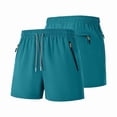 thumbnail image 6 of Athletic Shorts for Mens Elastic Waist Quick Dry Running Sweat Short Casual Summer Gym Beach Shorts with Zip Pockets Sky Blue L, 6 of 9