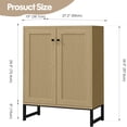 thumbnail image 3 of Rattan Accent Cabinet with 2 Doors, Storage Sideboard for Living Room, Kitchen Buffet Table in Natural Finish, 3 of 10