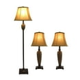 thumbnail image 4 of Elegant Designs Hammered Bronze Three Pack Lamp Set (2 Table Lamps, 1 Floor Lamp), 4 of 5