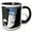 Black/White, variant on 3drose, the Capital Letter J Cute Out of a Snow Scene and Tree, 11oz Magic Transforming Mug