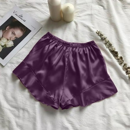 GZWYHT Silk Pajamas Clearance Pajama Pants Women s Fashion Casual Pajama Shorts Comfortable Lingerie Pajama Pants Pajama Shorts Plus Size Pajamas  Purple XL
