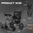 thumbnail image 3 of Erinnyees 24V Electric Wheelchair Foldable, 500W Dual Motor All-Terrain Lightweight Wheelchair, Black, 3 of 10