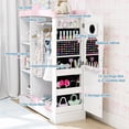 thumbnail image 3 of Rease Kids Armoire with Mirror, Dress up Storage for Children Costume, Wardrobe Closet with Jewelry Cabinet for Bedroom, Kids Room, Girl, White, 3 of 9