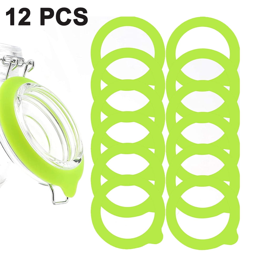 12 Pieces Silicone Jar Gaskets Replacement Silicone Seals Airtight