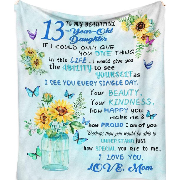 LHSHID Custom Blanket 13 Year Old Girl Birthday Gift Ideas Gifts for 13 Year Old Girls 13 Year Old Girl Birthday Gifts Blanket