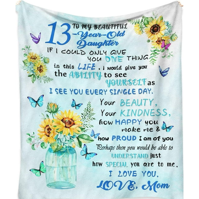 LHSHID Custom Blanket 13 Year Old Girl Birthday Gift Ideas Gifts for 13 Year Old Girls 13 Year Old Girl Birthday Gifts Blanket