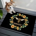 thumbnail image 3 of 2x3 Ft Entryway Area Rug, Black Sunflowers Bees Kitchen Rug Runner Washable Floor Mat, Farmhouse Honey Floral Rings Non Slip Indoor Door Mat Throw Carpet for Bathroom Living Room Bedroom, 3 of 8