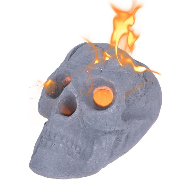 Lenago Ornament,Home Decoration Halloween Decoration Fireplace Bonfire Simulation Ceramic Fiber Skull Flame Home Decor Items