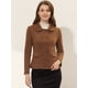 thumbnail image 2 of Blazer informal estilo peplum con botones y cuello de Peter Pan para mujer Marrón oscuro L, 2 of 5