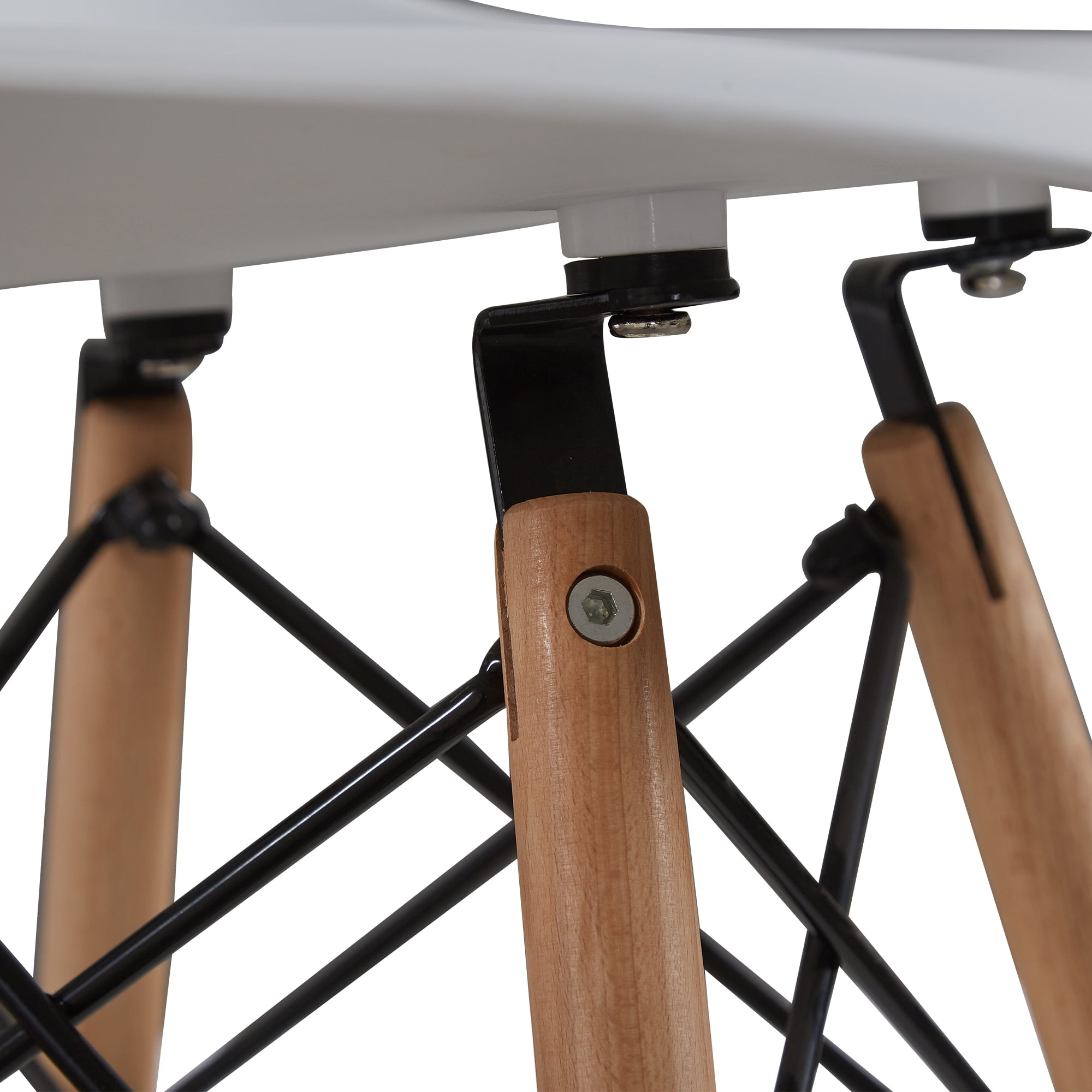 Kepooman Set of 4 Modern Armless Dining Chairs with Wood Legs, White Kepooman Set of 4 Modern Armless Dining Chairs with Wood Legs, White