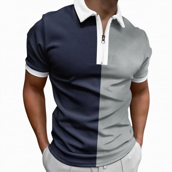 Hessimy Mens Linen Shirts Short Sleeve Button Down Shirts Wrinkle Free Casual Vacation Beach Summer Tops(Navy,XXL)