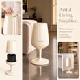 thumbnail image 4 of VAETTLO 27.6-inch Tall Wine Glass-Shaped Trash Can with Lid, Cream White, 11-inch Opening, Odor-Containing PP Plastic Laundry Basket and Storage Bin, 4 of 9