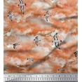 thumbnail image 1 of Soimoi Satin Silk Fabric Sky & Flying Swift Bird Print Fabric by Yard 42 Inch Wide, 1 of 1